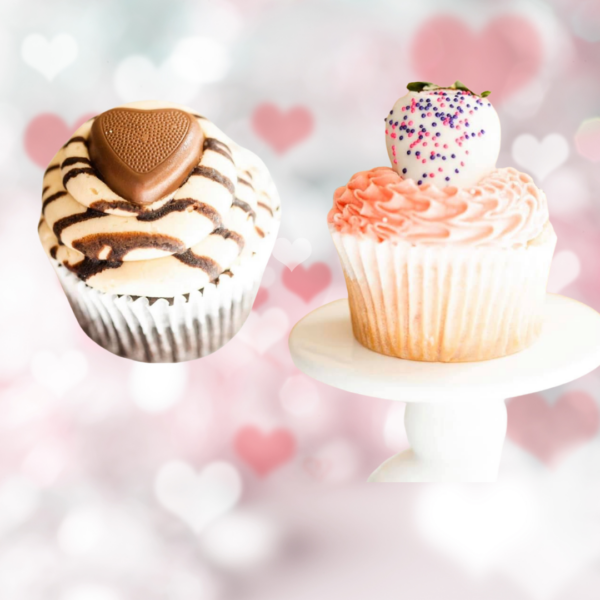 2 Jumbo Cupcakes Pink Box  - Valentines Day