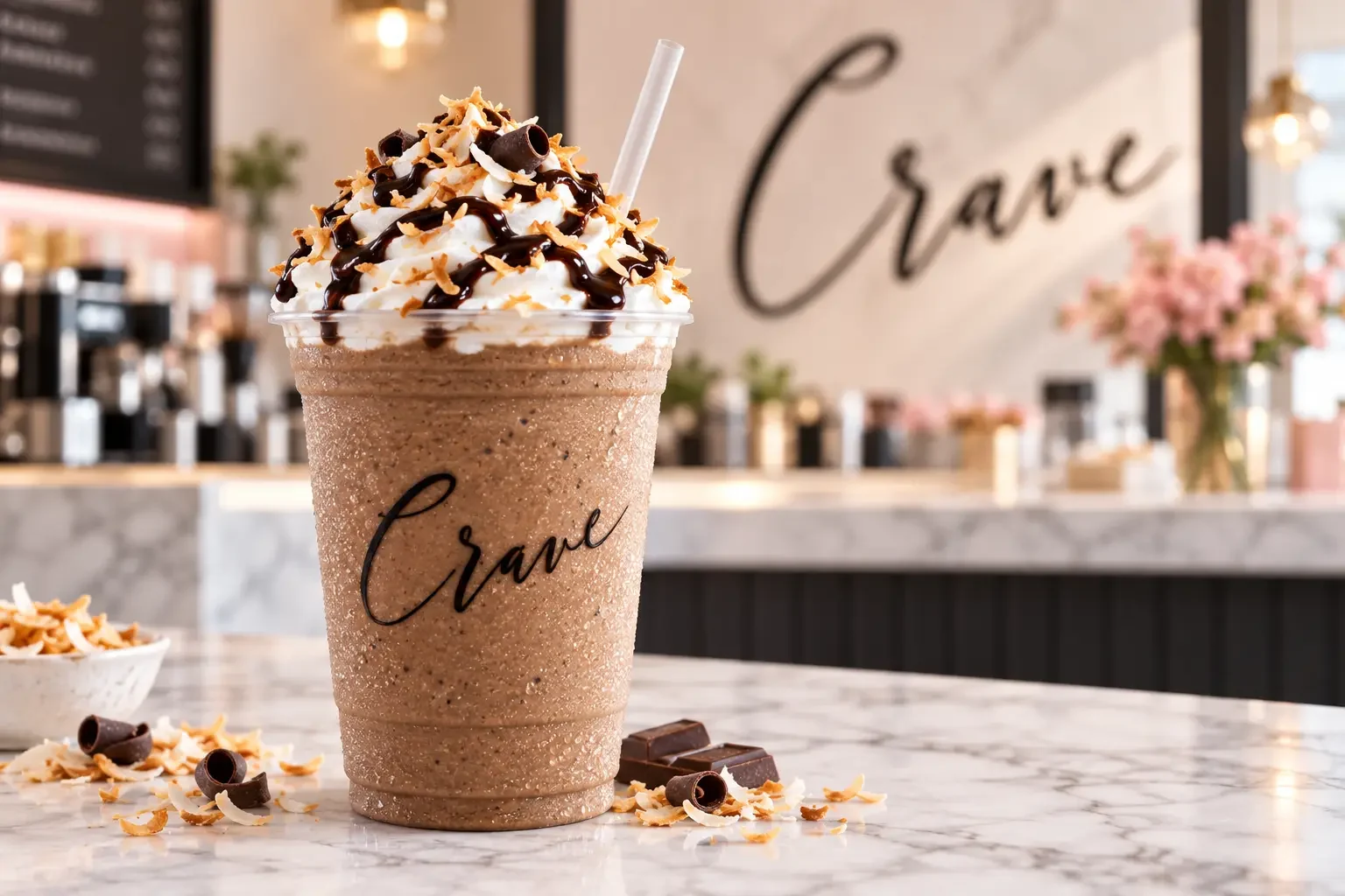 Crave chocolate coconut frappe